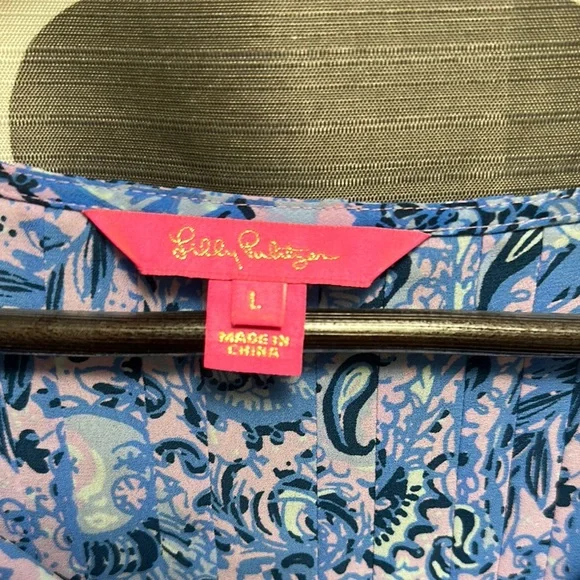 Lilly Pulitzer Blue 3/4 Sleeve marilina tunic - Picture 2 of 4